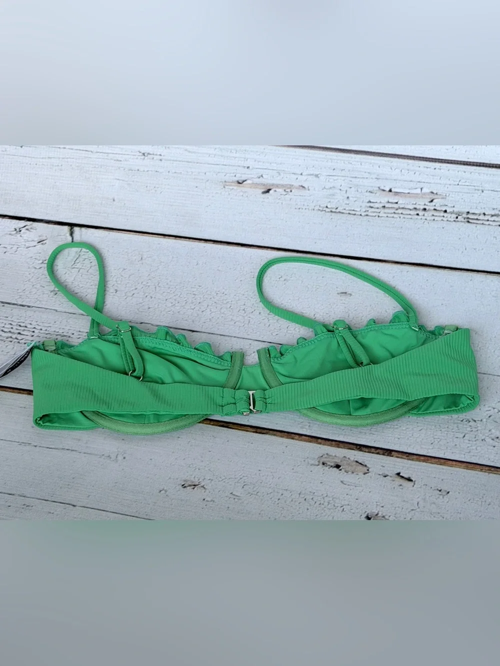 NWT Dippin' Daisy's Green Ribbed Ines Underwire Bikini Top - TOP ONLY